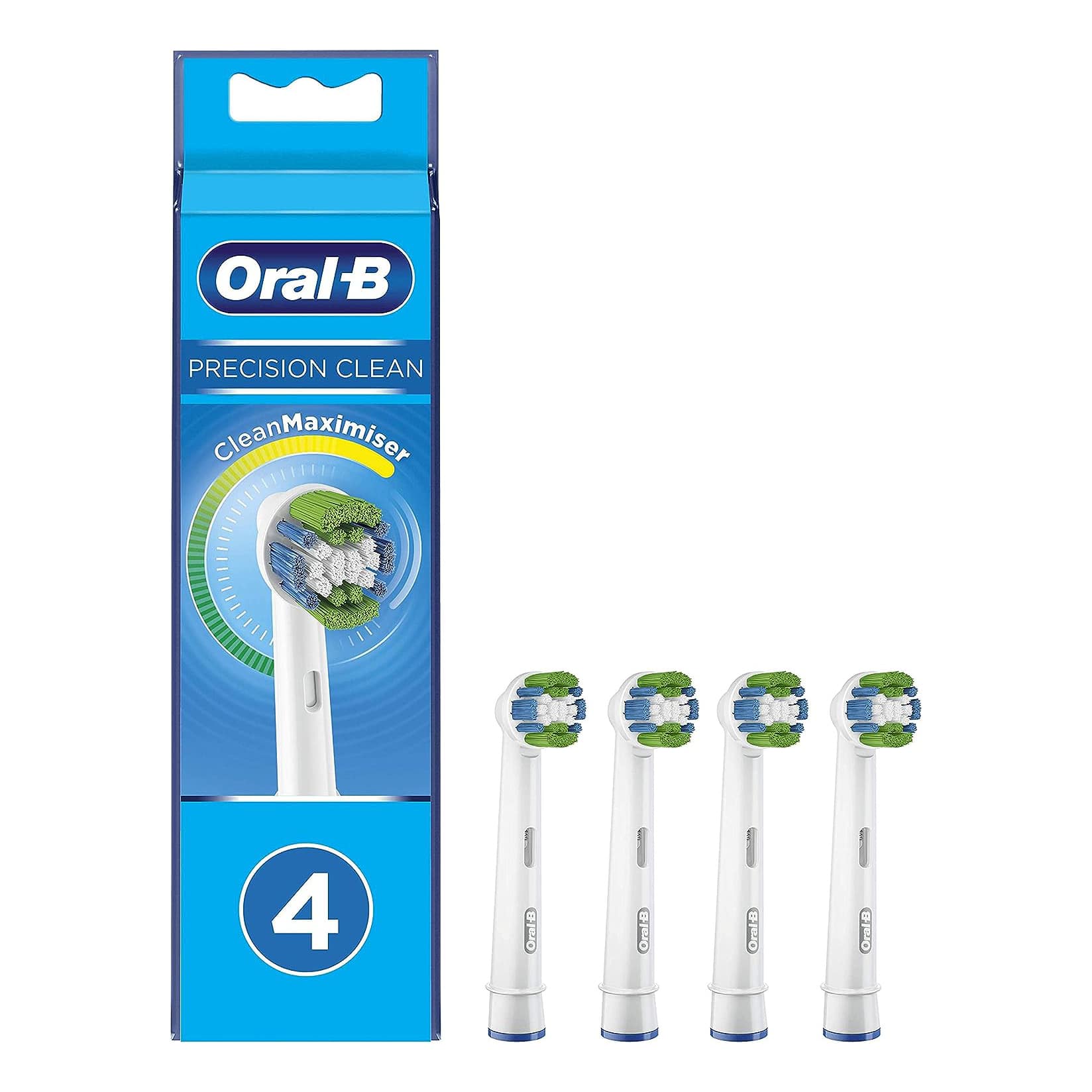 Oral-B Precision Clean Electric Toothbrush Heads with CleanMaximiser Technology – 4 Pack Electric Toothbrush  |  Replacement Heads  |