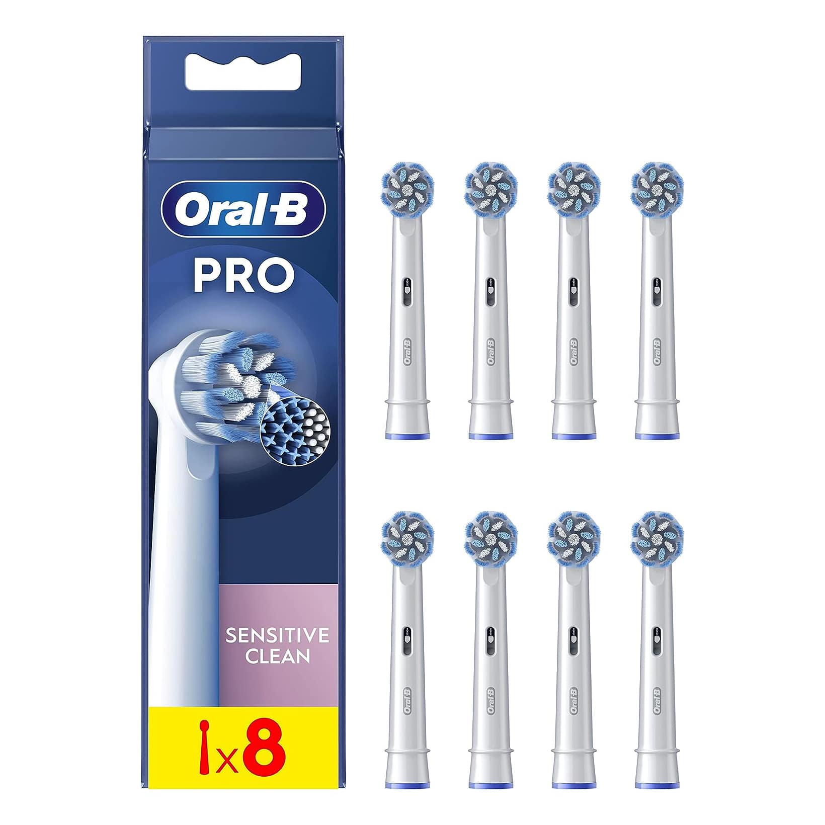 Oral-B Sensitive PRO X-Shaped & Extra Soft Bristles Electric Toothbrush Heads – 8 Pack Electric Toothbrush  |  Replacement Heads  |